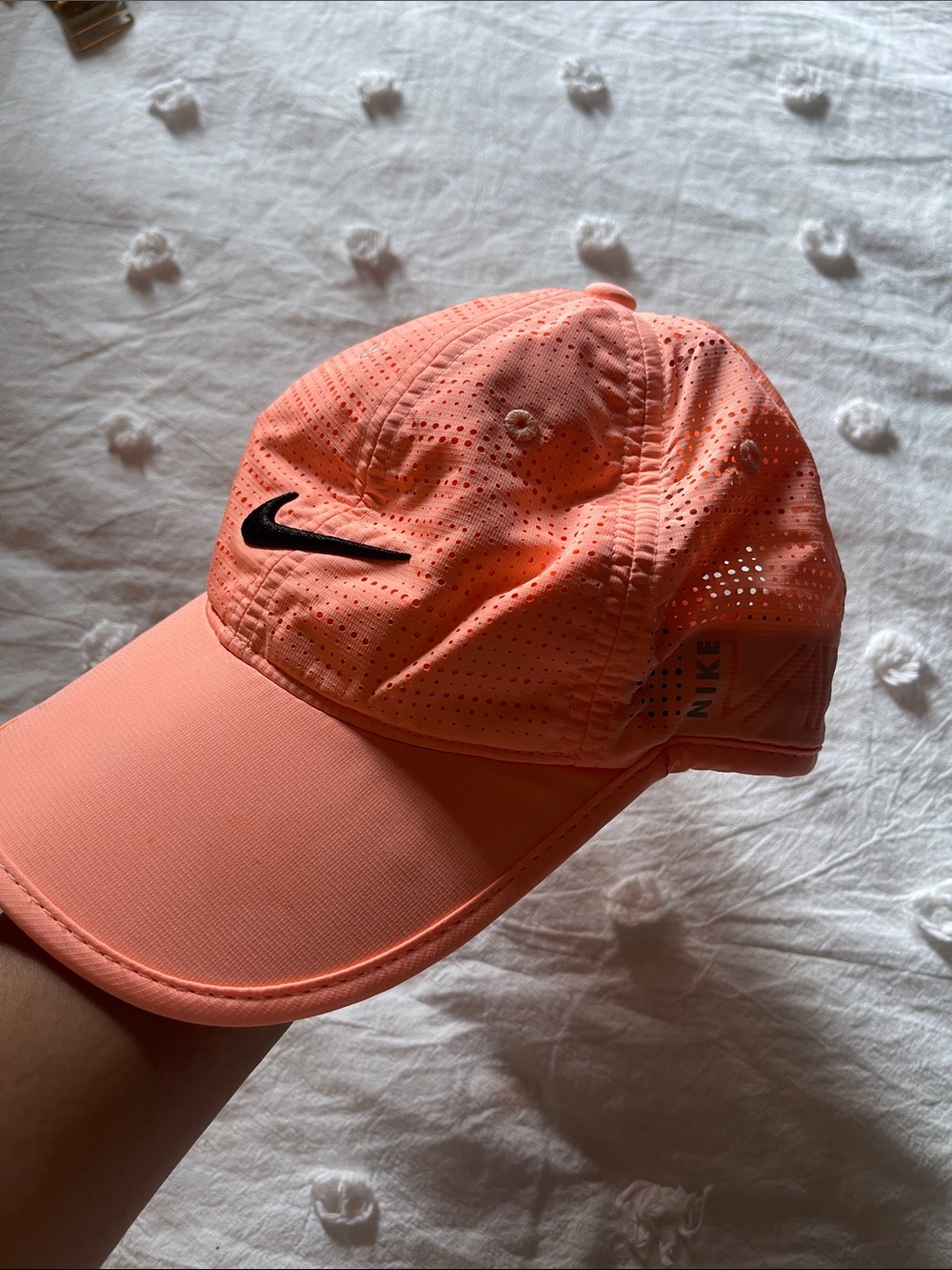 Nike Coral Performance Perforated Cap with Black Swoosh